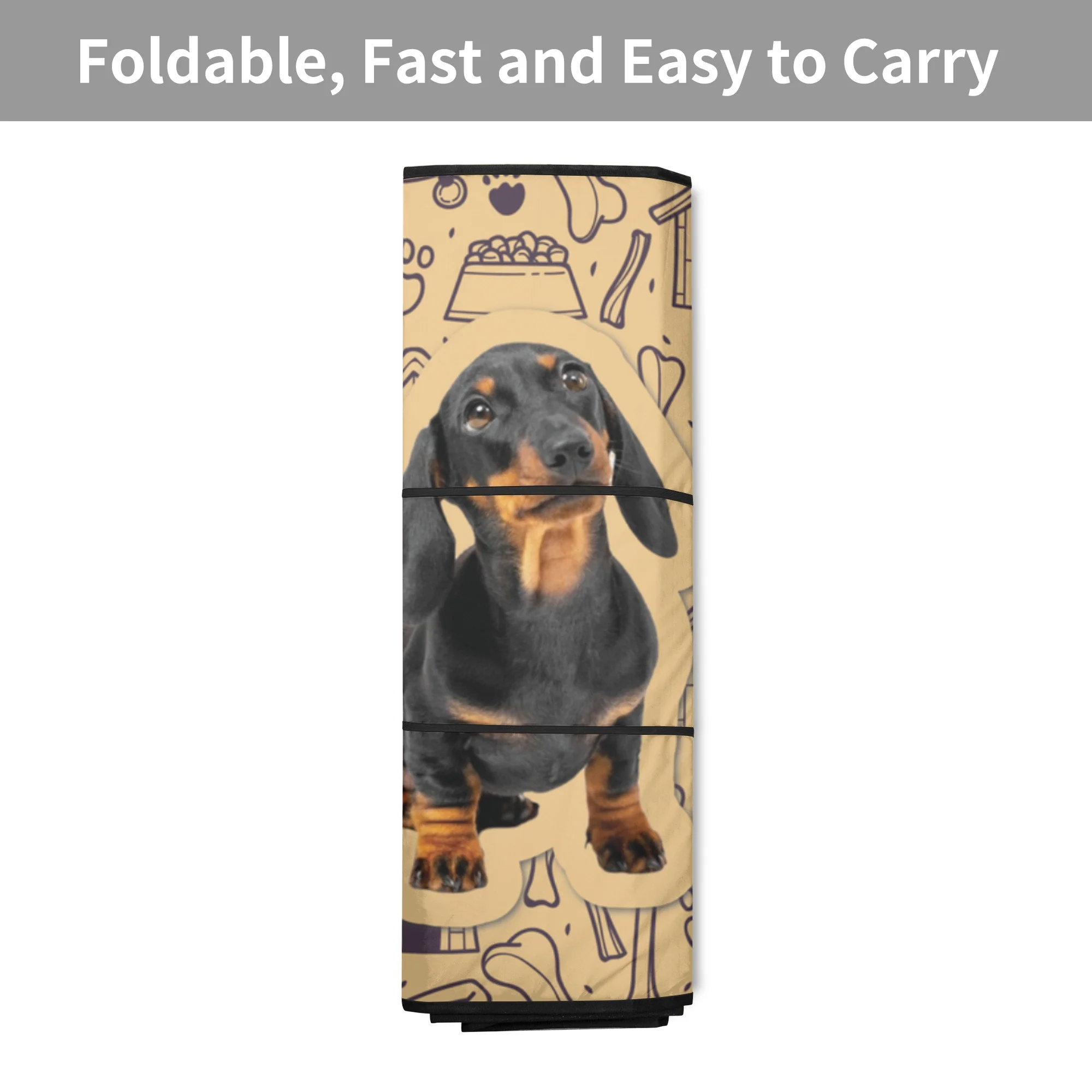 Custom car sun shade with Dachshund Photo - Image 4