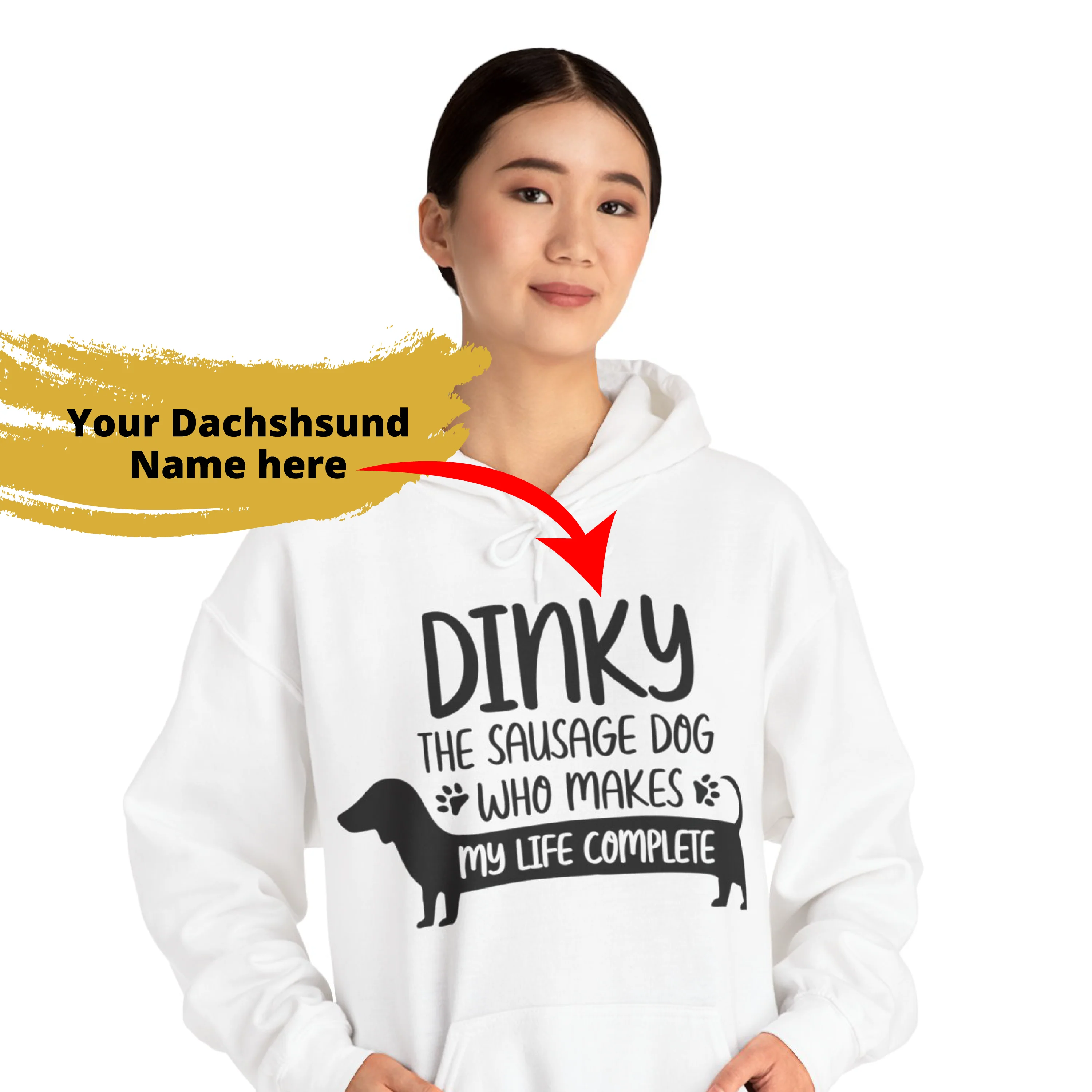 Custom Hoodie with dachshund Name - Unisex Hoodie