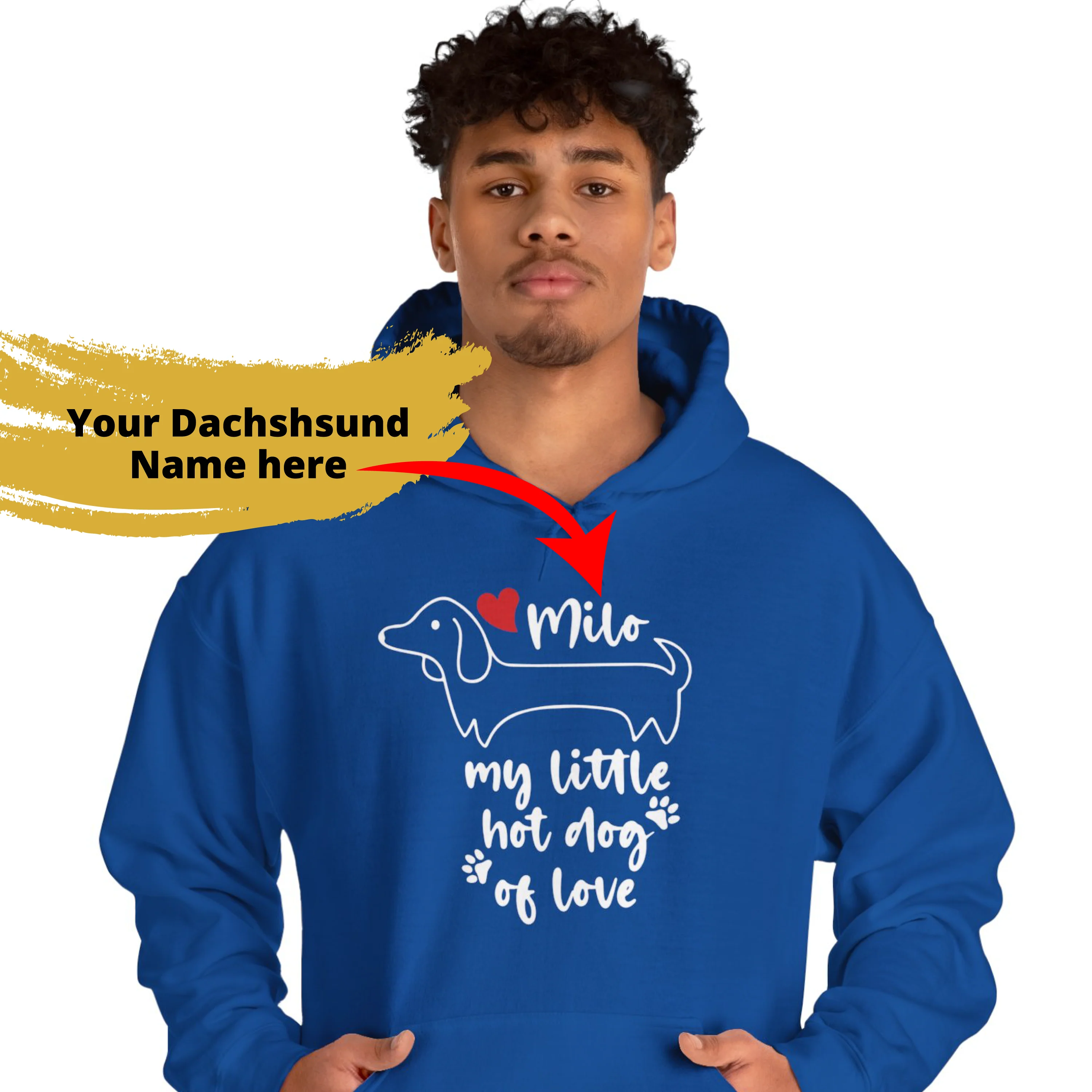 Custom Hoodie with dachshund Name - Unisex Hoodie