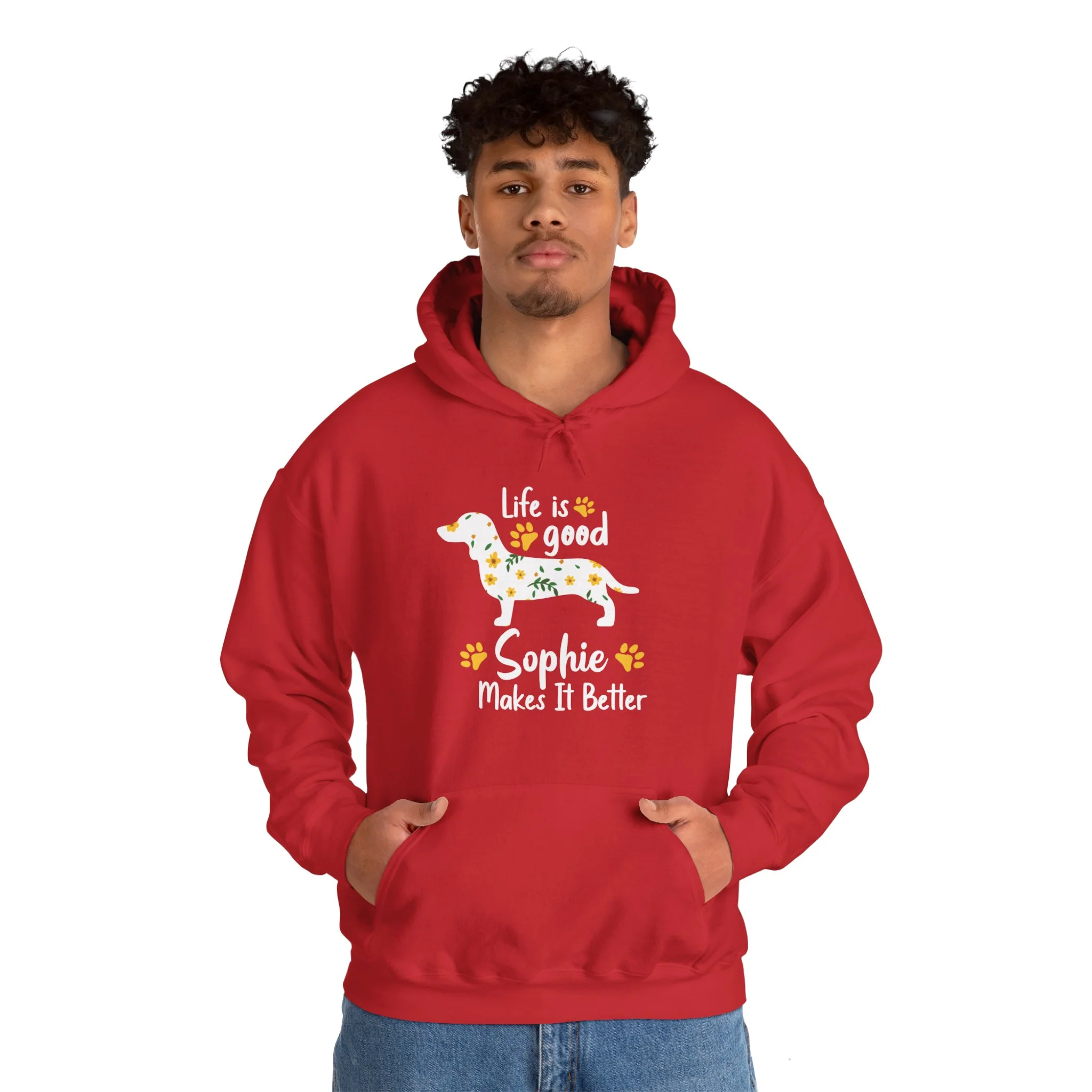 Custom Hoodie with dachshund Name  - Unisex Hoodie - Image 5