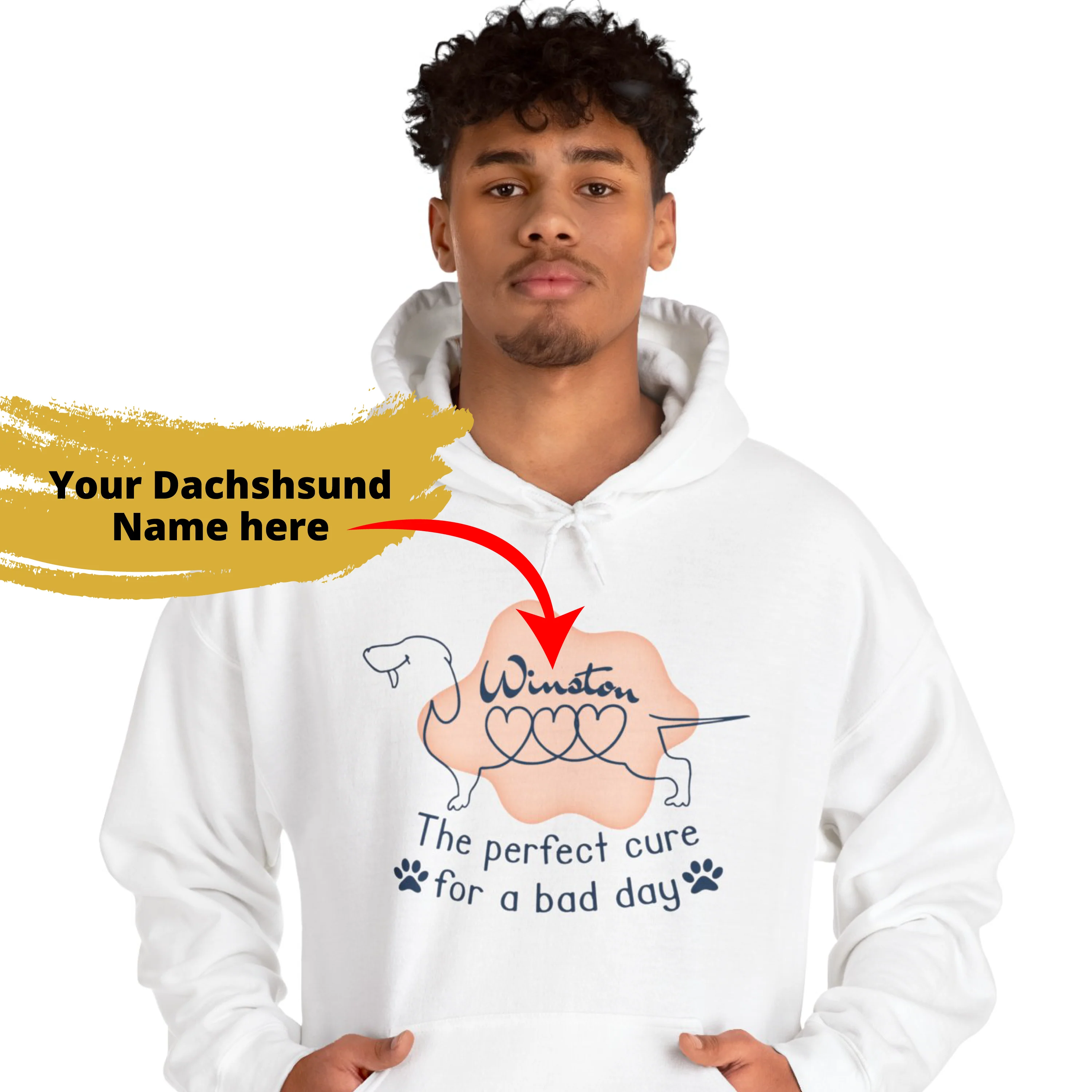 Custom Hoodie with dachshund Name - Unisex Hoodie