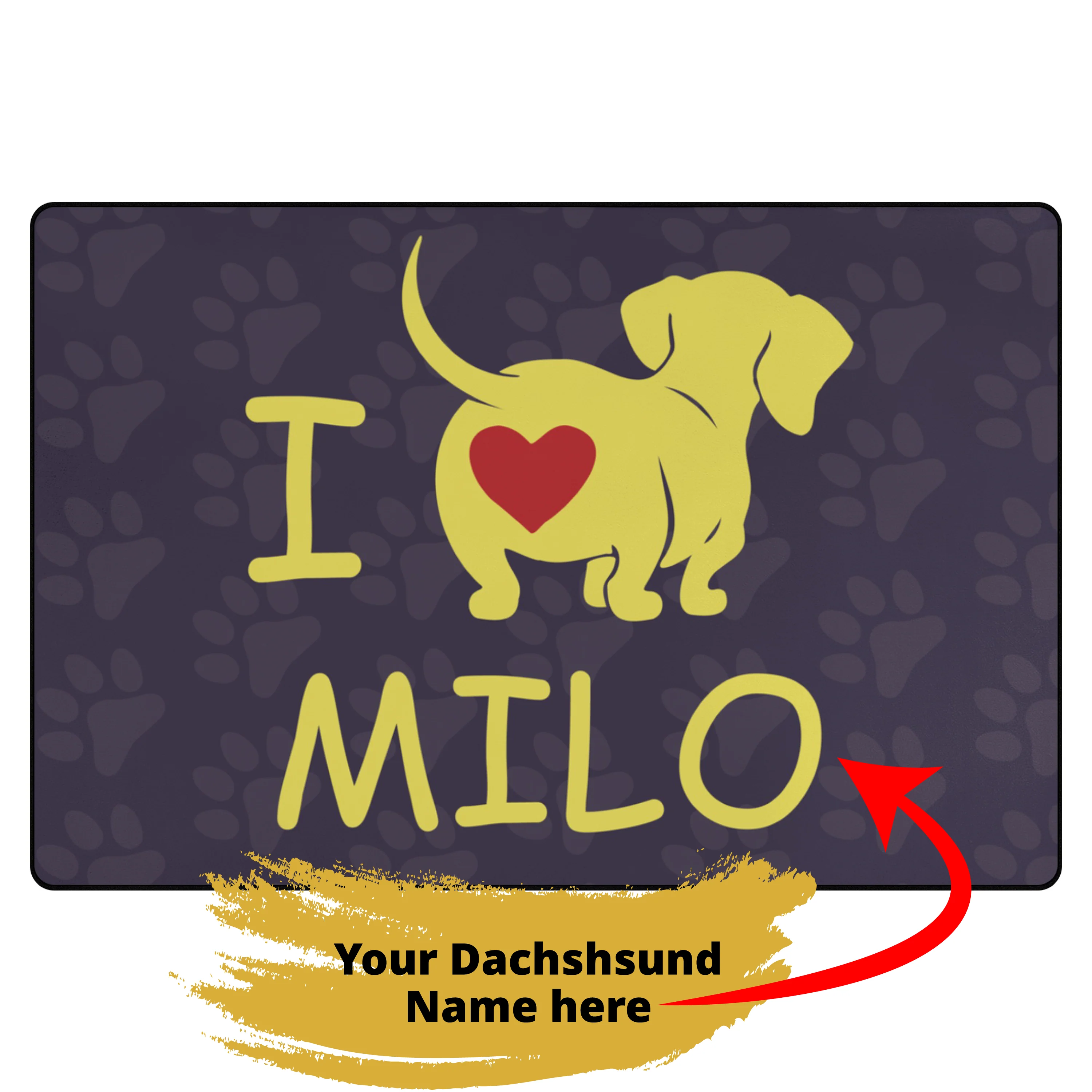 Custom Living Room Carpet Rug with dachshund Name - Living Room Carpet Rug