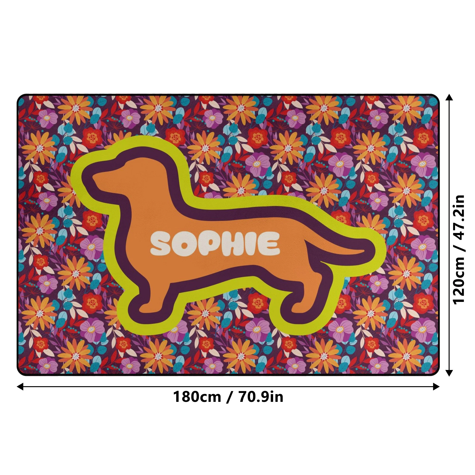 Custom Living Room Carpet Rug with dachshund Name - Living Room Carpet Rug - Image 6