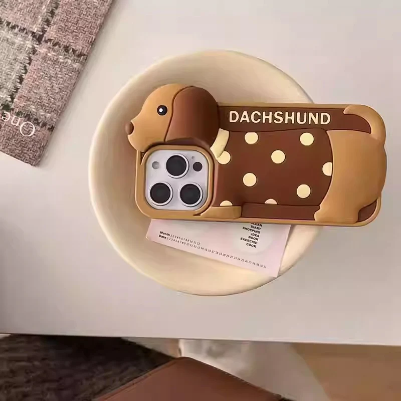 Cute Dachshund-Themed iPhone Case - Unique Polka Dot Camera Design Cover - Image 9