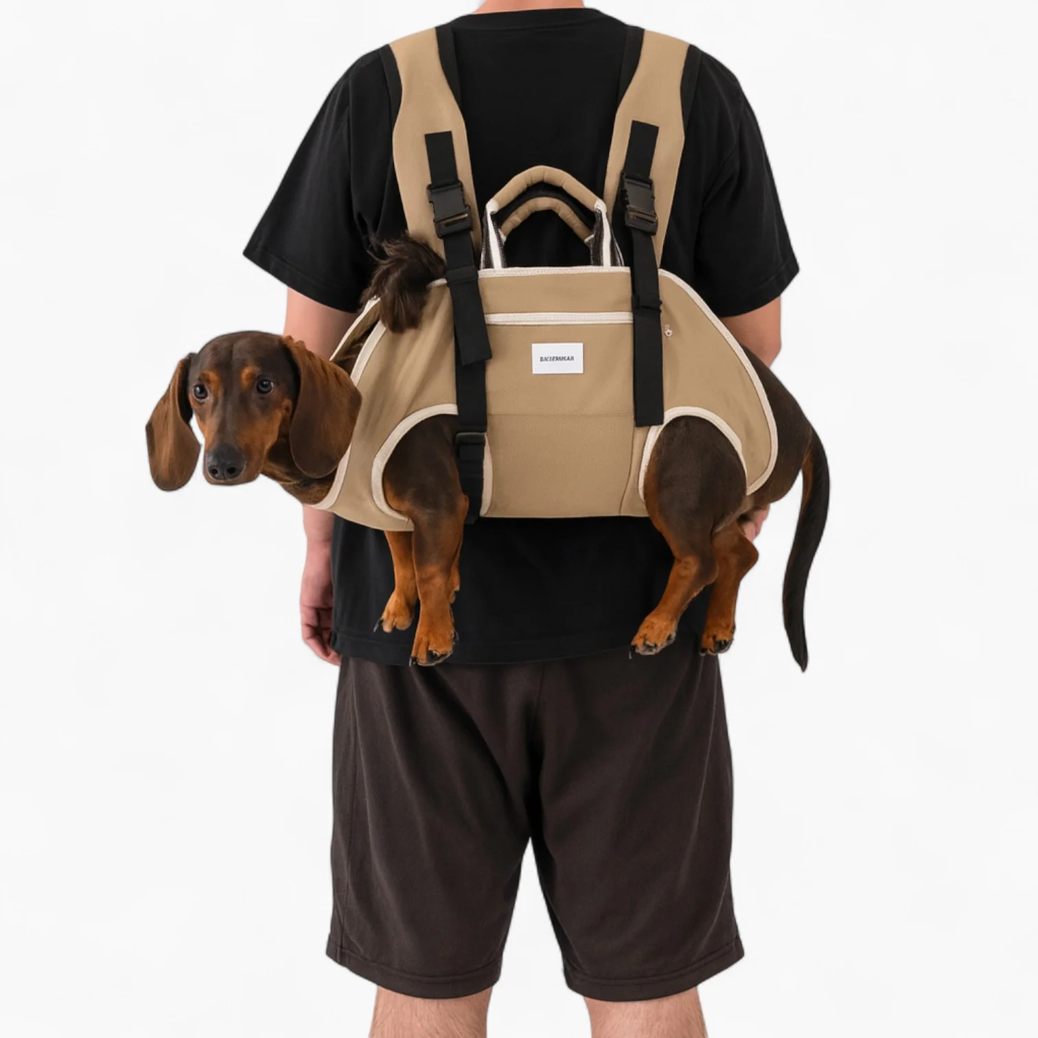 PawVentura Dachshund Backpack Carrier – Ergonomic Dog Carrier with Horizontal Support - Image 2