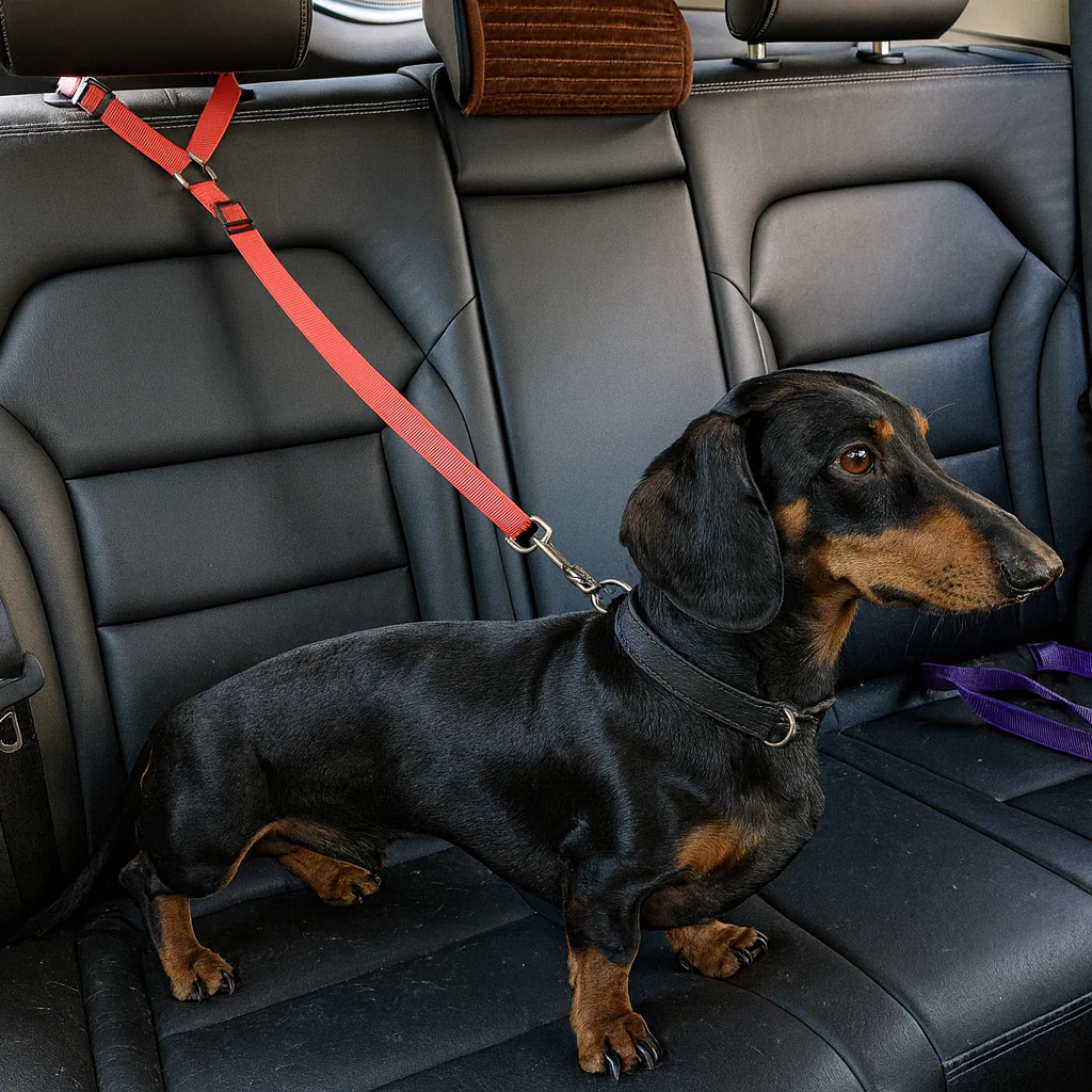 SafePaw Dachshund Car Seat Belt – Adjustable Nylon Leash Travel Safety - Image 2