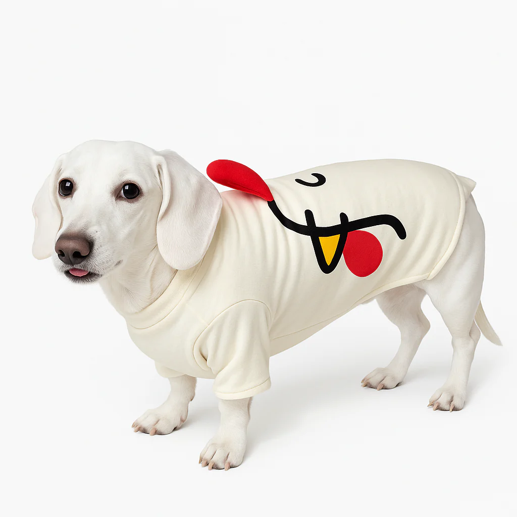 VelviHog Dachshund Cartoon Jumpsuit – Warm Winter Velvet Dog Pajamas