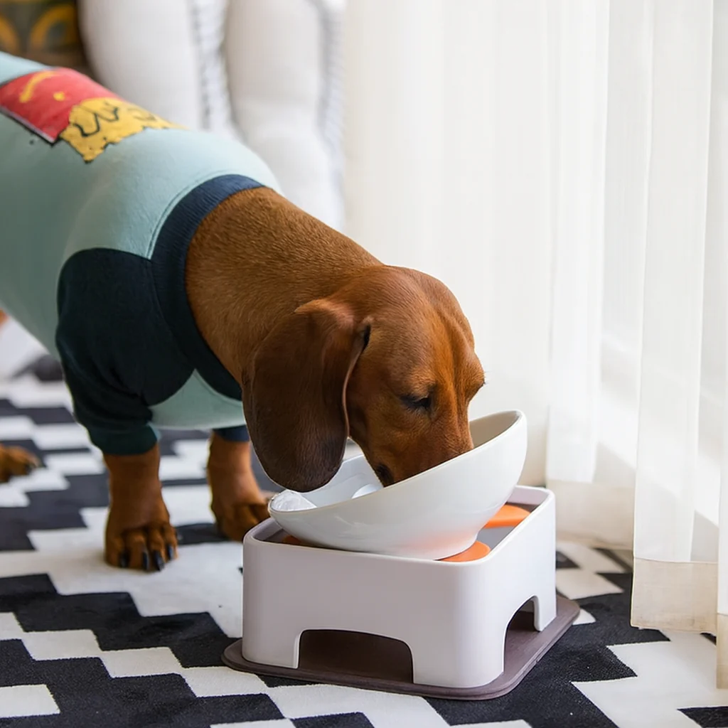 DachBowl™ Dachshund Ceramic Bowl – Elevated Comfortable Bowl with Table - Image 3