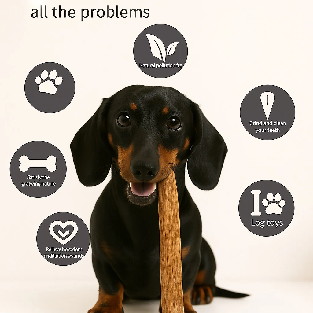 Dachshund Chew Toy – Natural Coffee Wood Toy for Dogs - Image 4