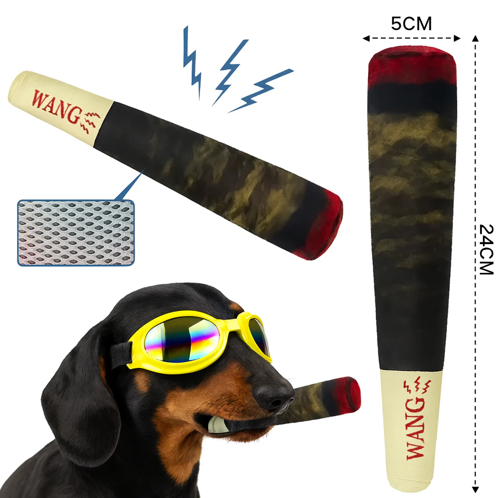 PawChew Dachshund Cigar Toy – Interactive Squeaky Plush Dog Toy - Image 2