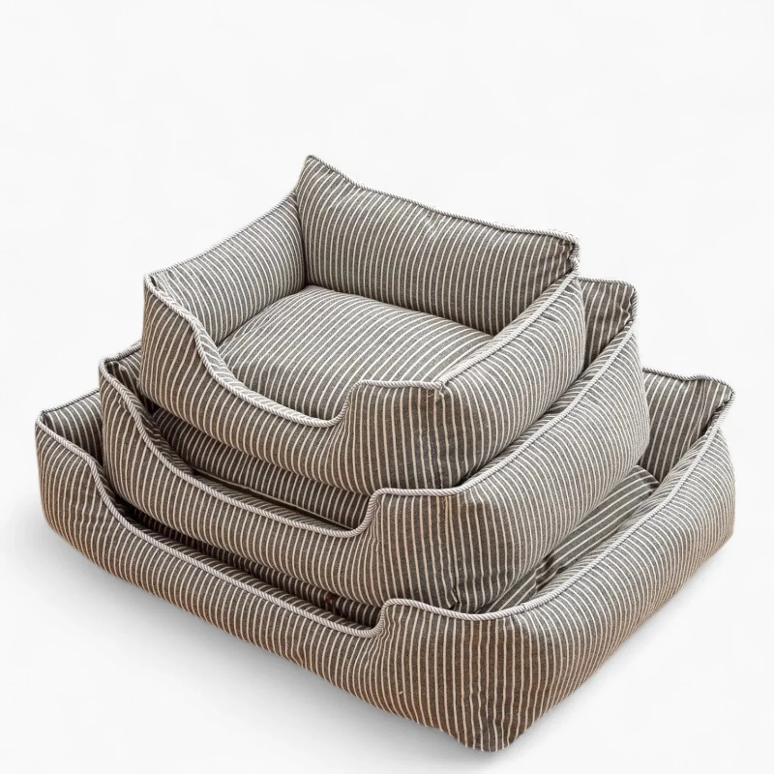 NapLoom Dachshund Cloth Bed – Soft Bolstered Striped Lounger with Removable Cover - Image 8