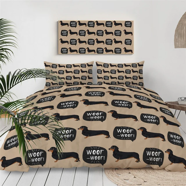 Dachshund Duvet Cover Cute Dachshund Bedspread - Image 17