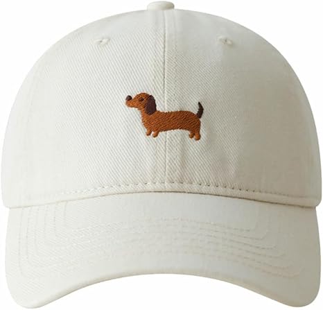 Cartoon Dachshund Embroidery Baseball Cap – Cotton Unisex Hat - Image 11