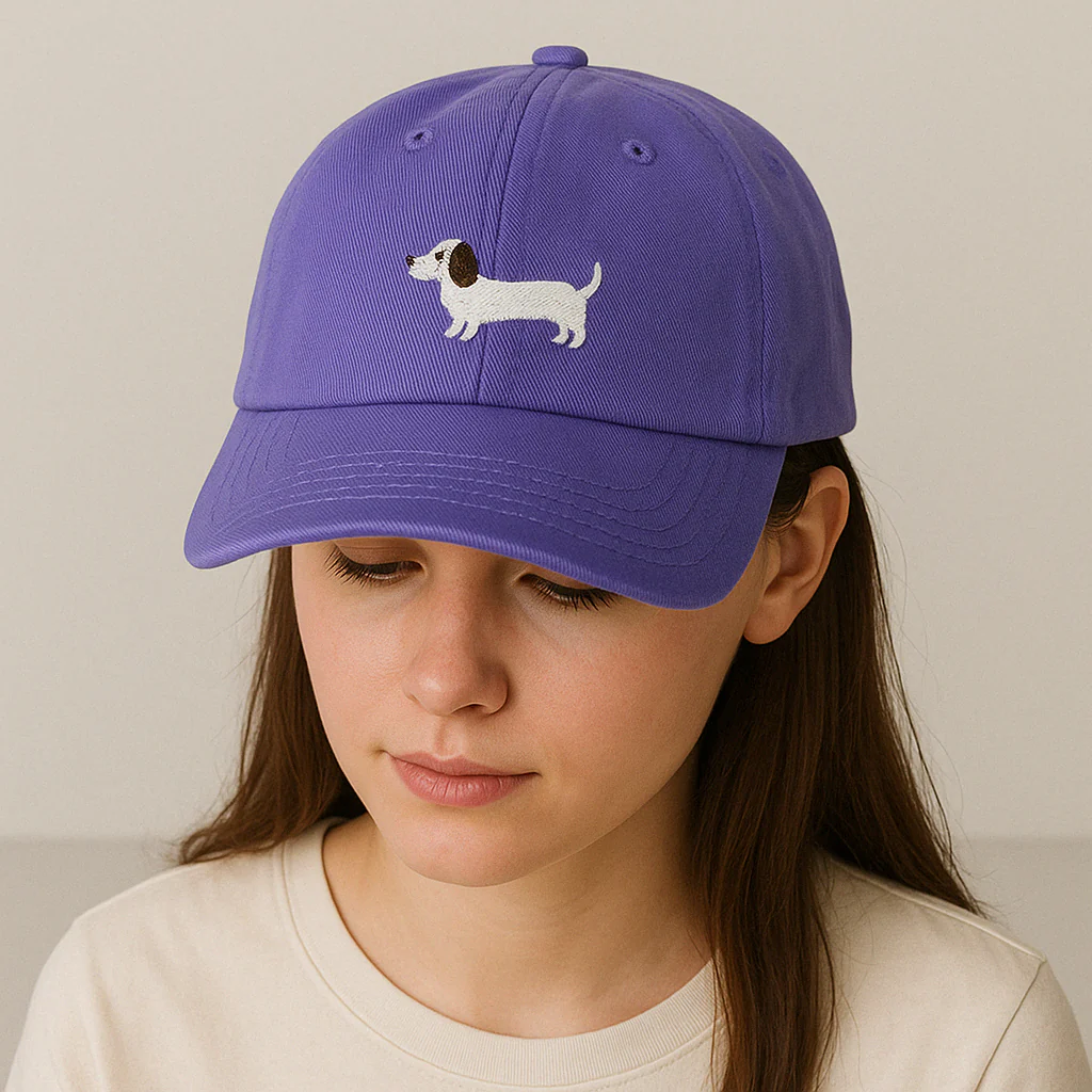 Cartoon Dachshund Embroidery Baseball Cap – Cotton Unisex Hat - Image 13