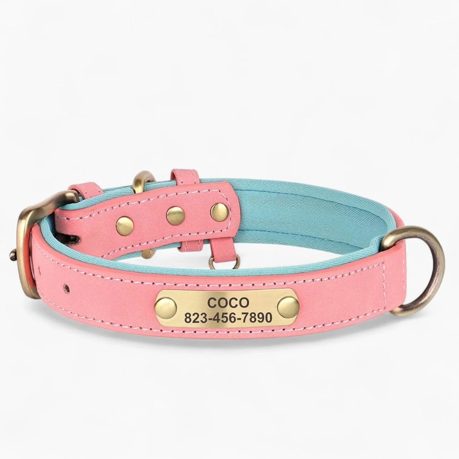 Taggio Dachshund Engraved Collar – Custom PU Leather Nameplate ID Collar - Image 2