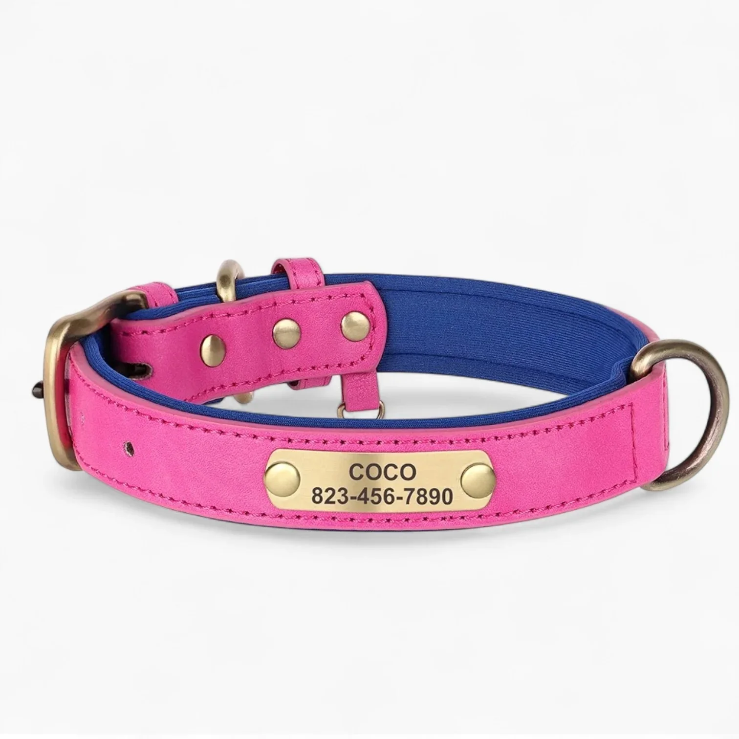 Taggio Dachshund Engraved Collar – Custom PU Leather Nameplate ID Collar - Image 8