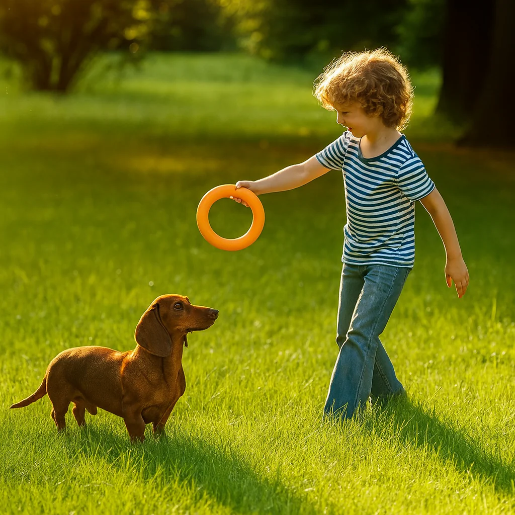 PulliPaw Dachshund Flying Ring Toy – Interactive Training Ring Chew Disk - Image 2