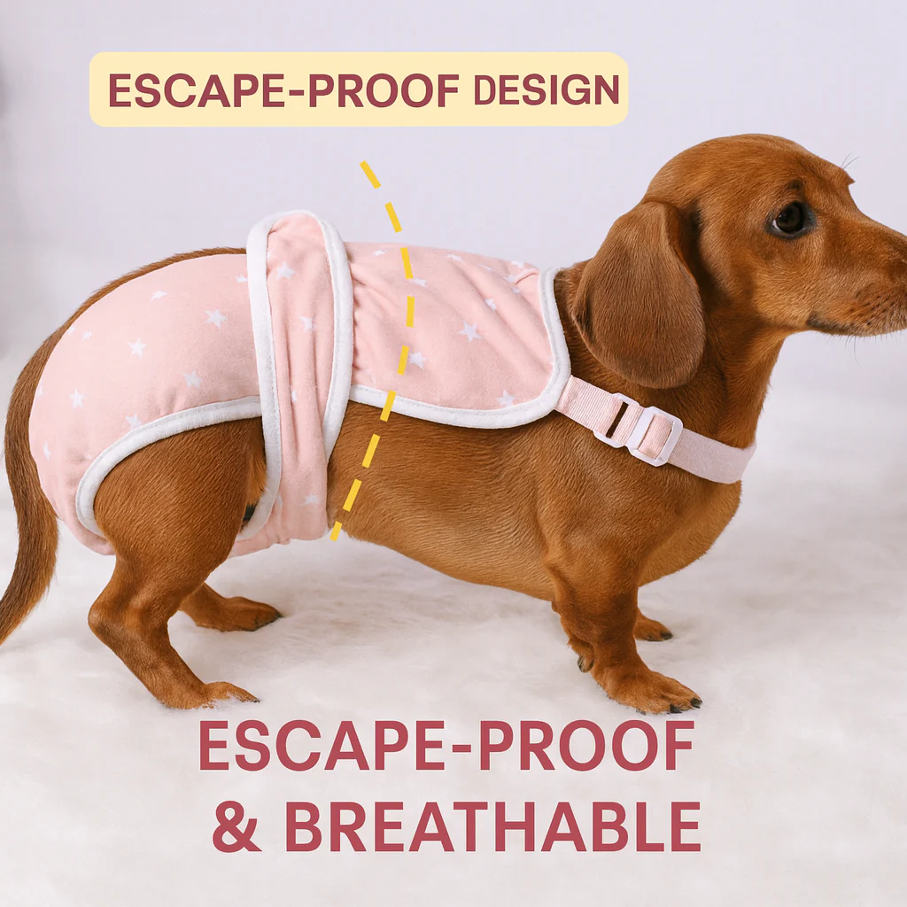 PawLuxe Dachshund Heat Pants – Escape-Proof Diaper for Female Dog - Image 4