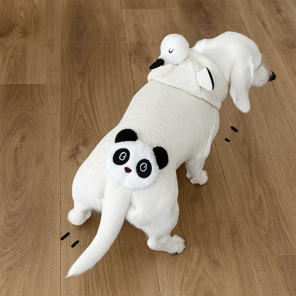 PandaPup Dachshund Hoodie – Cute Plush Four-Legged Dog Outfit - Image 3
