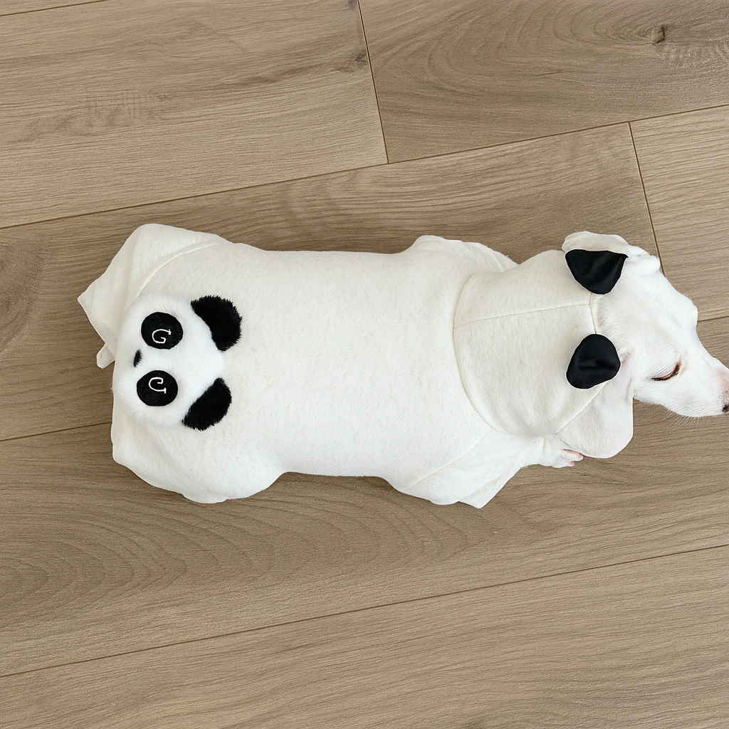 PandaPup Dachshund Hoodie – Cute Plush Four-Legged Dog Outfit - Image 4