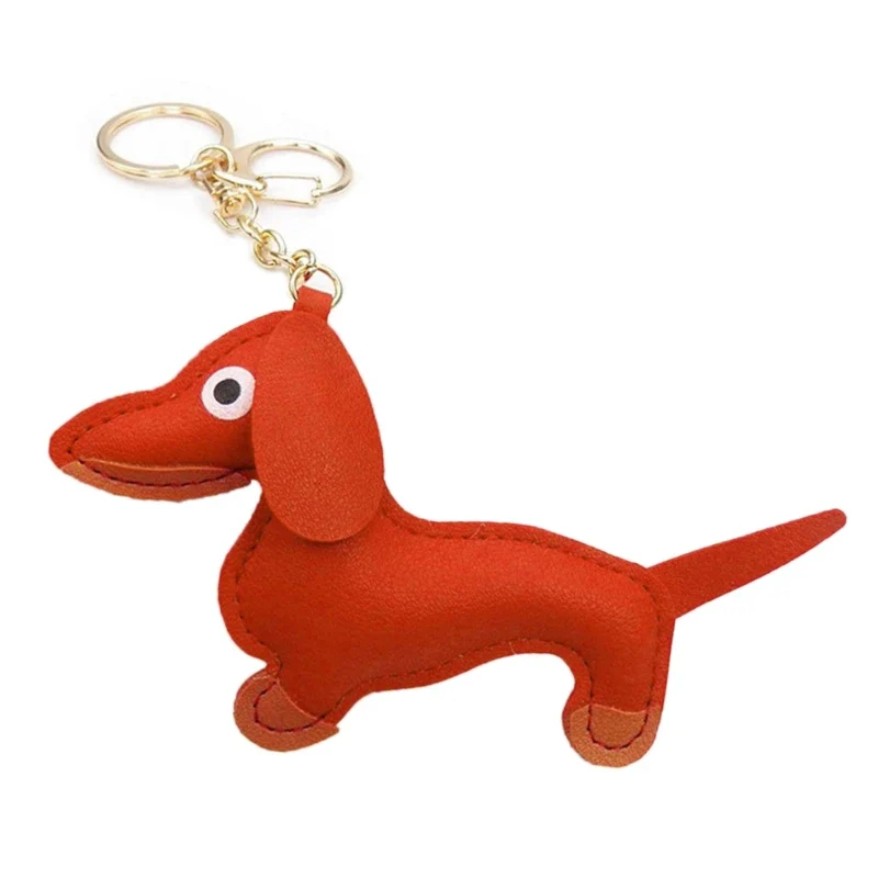 LeatherLove Whimsical Dachshund Keychain in Premium PU Leather - Image 4