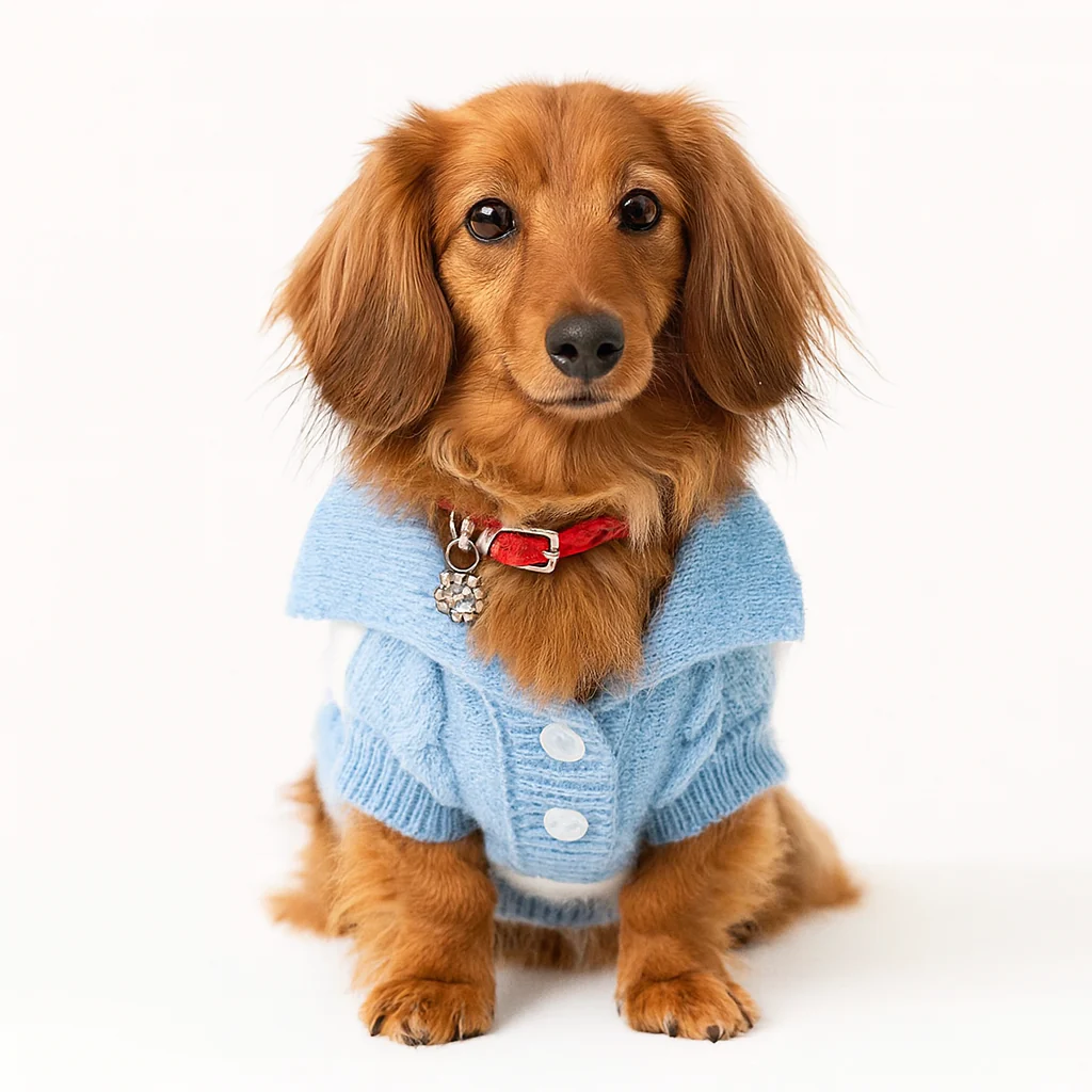 CozyPup Dachshund Knitted Sweater – Breathable Short Sleeve Dog Clothe - Image 3