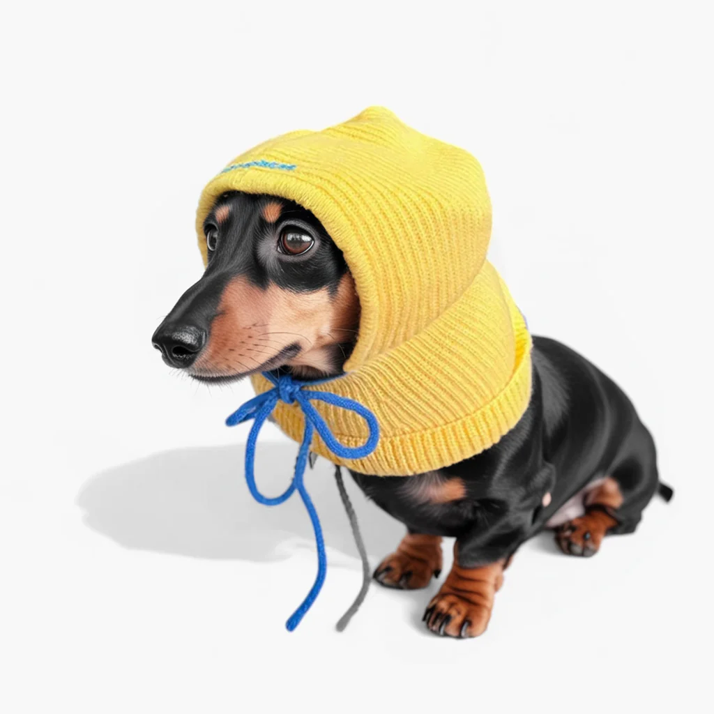 WagPup Dachshund Knitted Wool Hat – Cozy Colorful Dog Scarf Hats
