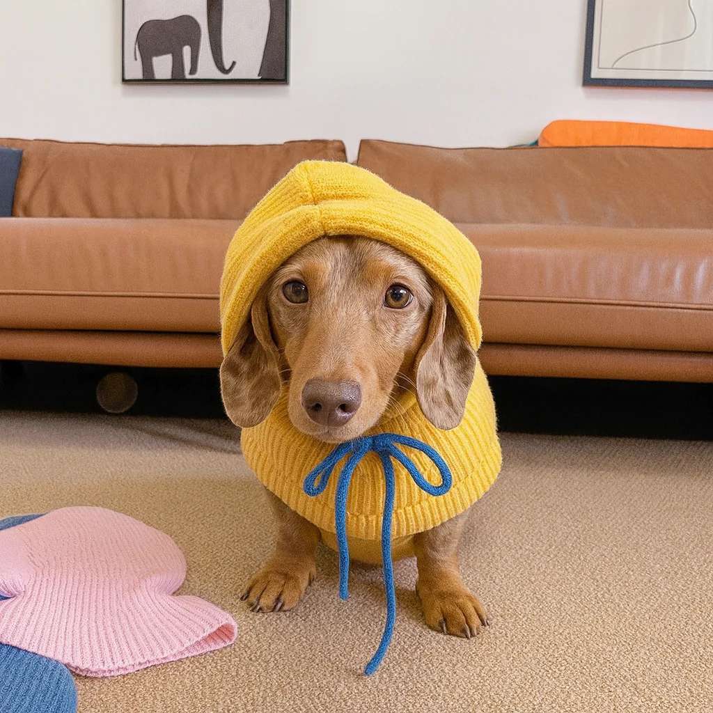 WagPup Dachshund Knitted Wool Hat – Cozy Colorful Dog Scarf Hats - Image 6
