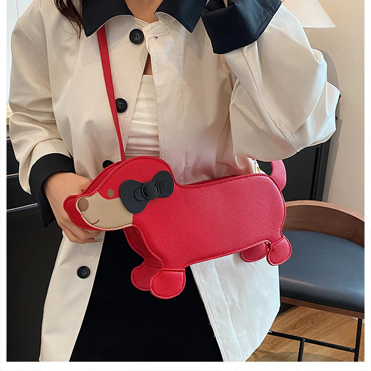 Dachshund Leather Handbag – Cross-Border Cartoon Shoulder Bag for Travel - Image 14