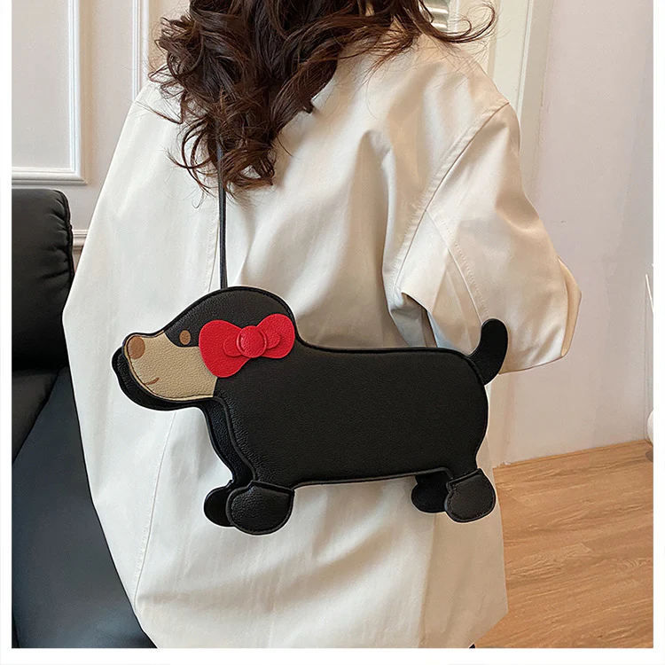 Dachshund Leather Handbag – Cross-Border Cartoon Shoulder Bag for Travel - Image 9