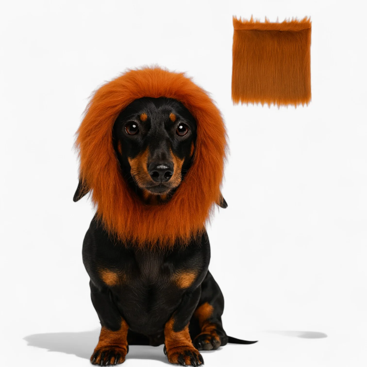DachLion Dachshund Lion Mane Wig – Halloween Headgear Hat with Ear