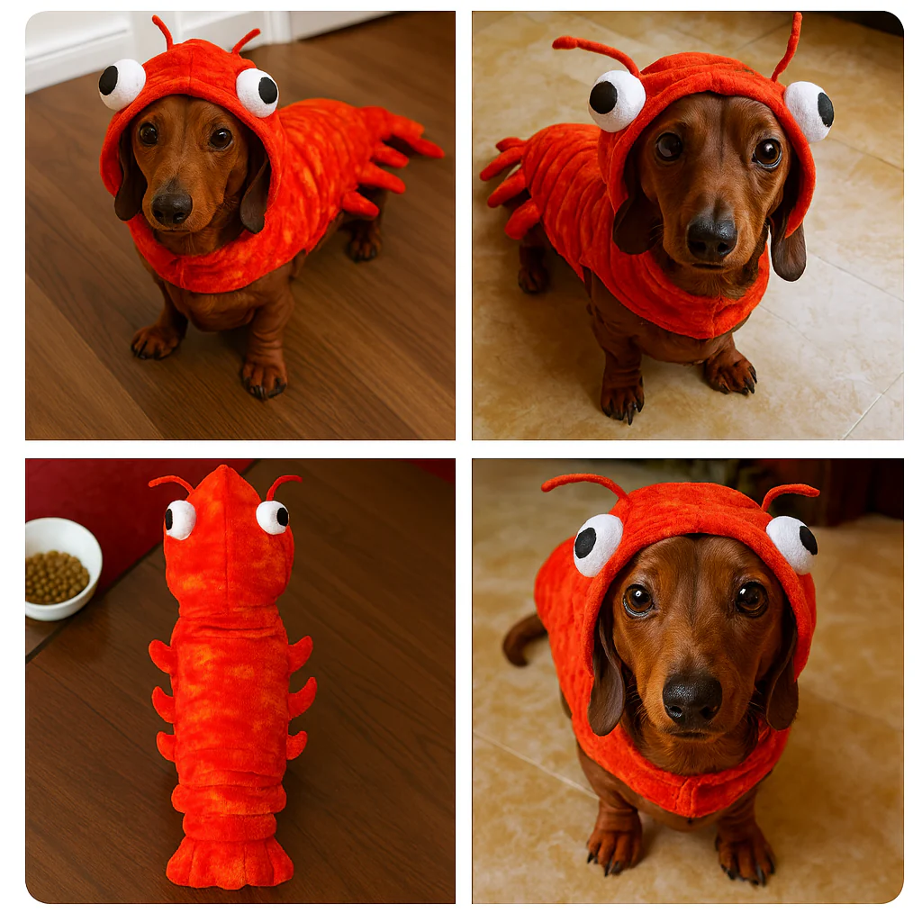 Clawvera Dachshund Lobster Costume – Funny Halloween Winter Dog Outfit - Image 5