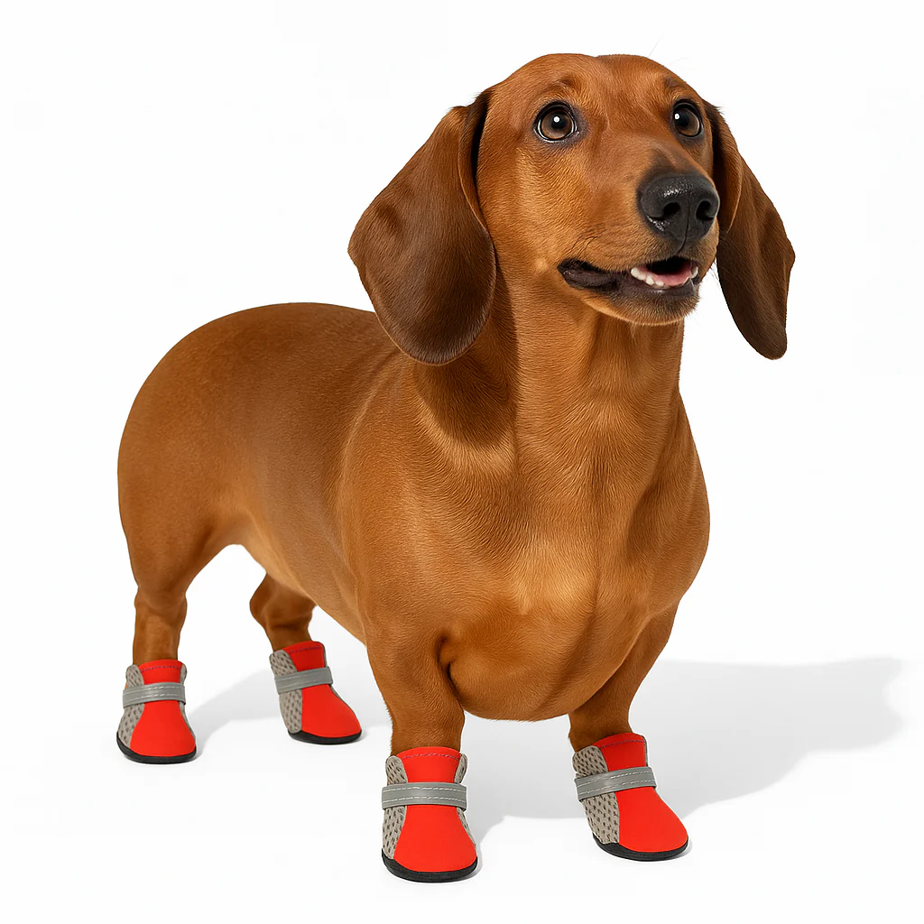 PawGrip Dachshund Magic Sticker Boots – Breathable Non-Slip Rain Shoes