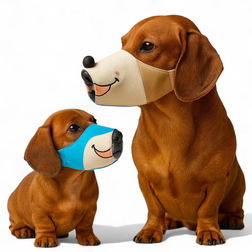 SnoutyPaws Dachshund Muzzle Cover – Soft Anti-Bite Anti-Bark Dog Mask