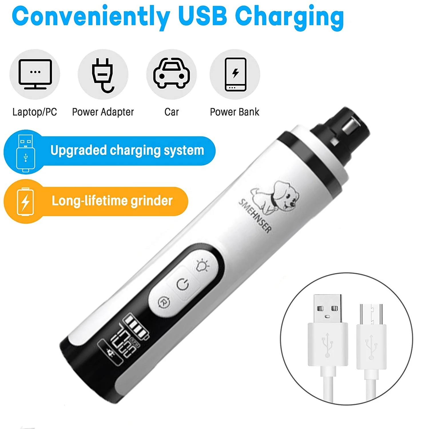 PawGleam™ Dachshund Nail Trimmer – 2 LED Lights & LCD Display Rechargeable Dog Nail Trimmer - Image 8