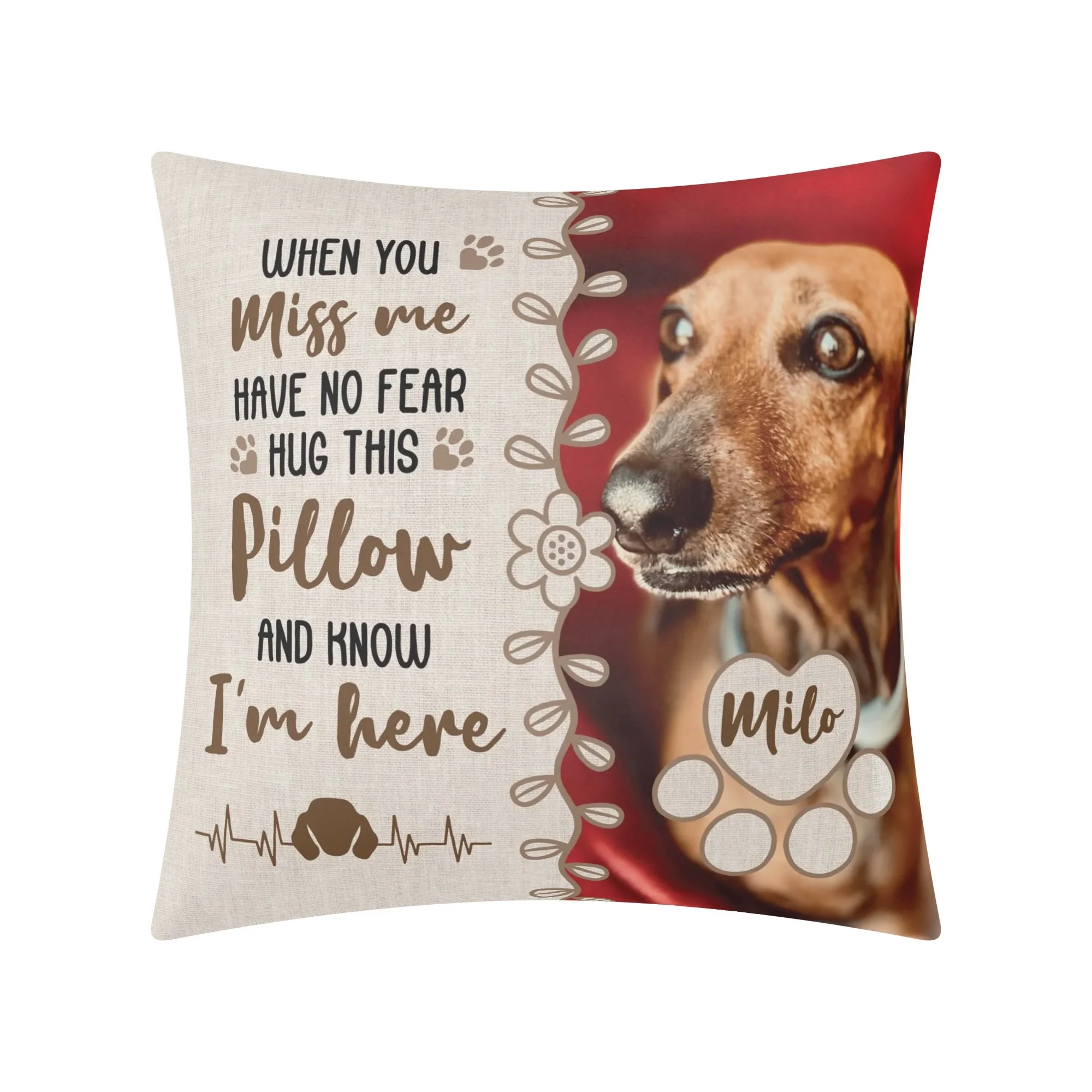 Dachshund name and image personalized pillow - Image 5