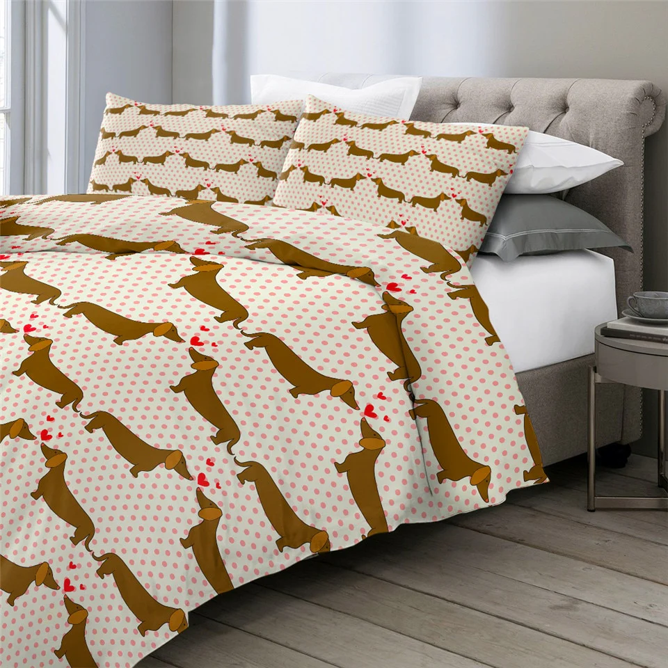 Dachshund Pattern Cute Bedding Set - Image 10