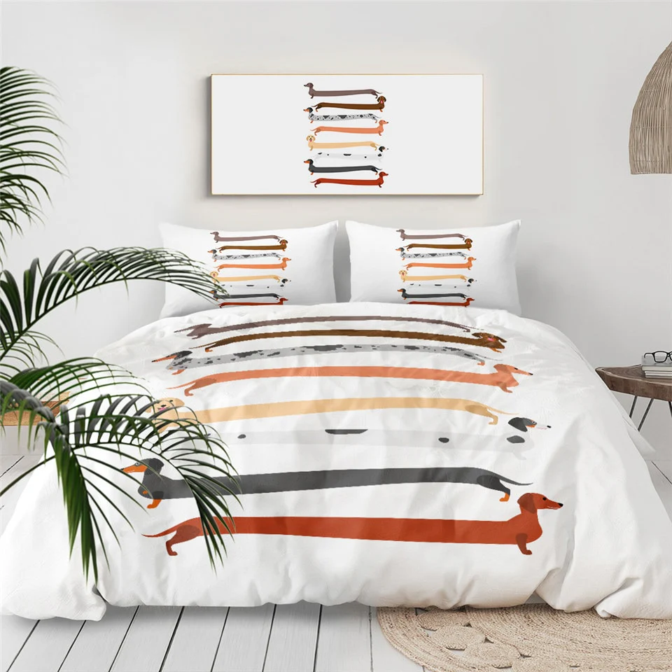 Dachshund Pattern Cute Bedding Set - Image 14