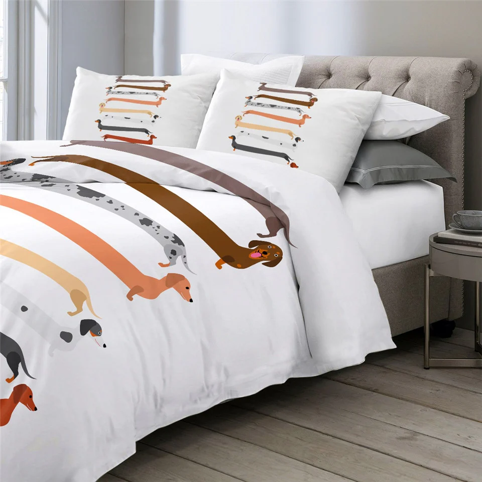 Dachshund Pattern Cute Bedding Set - Image 16