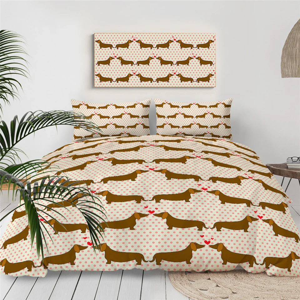 Dachshund Pattern Cute Bedding Set - Image 17