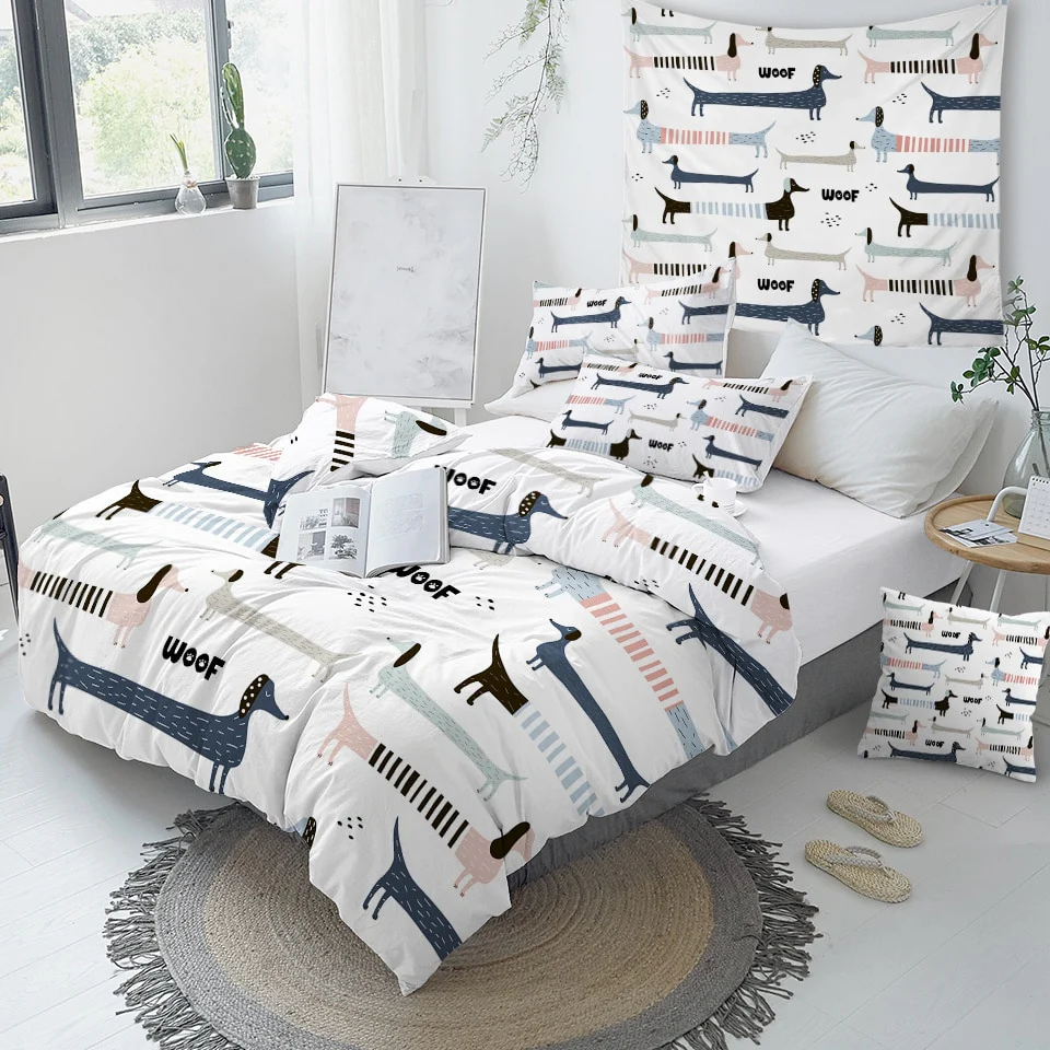 Dachshund Pattern Cute Bedding Set - Image 7
