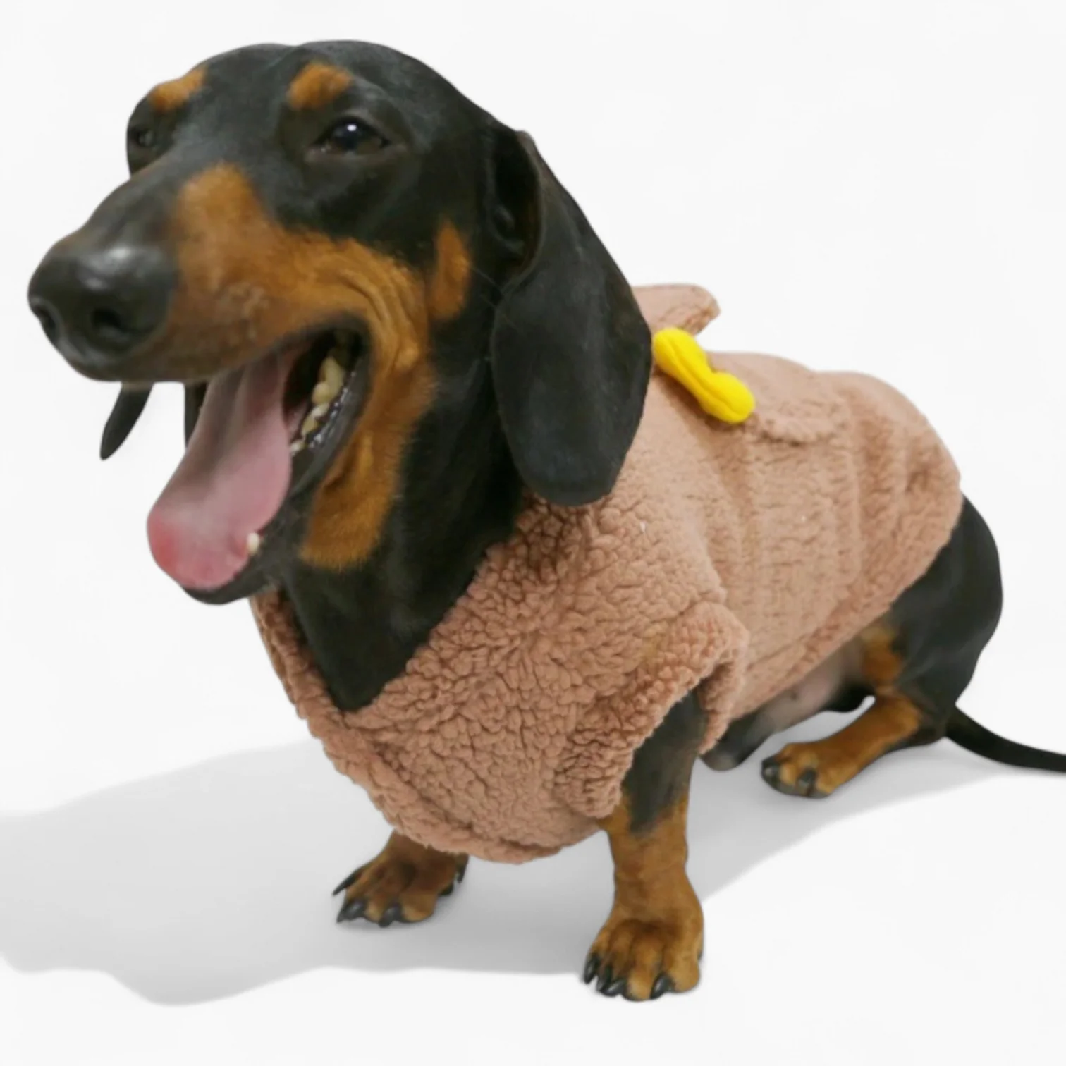 DoxiDrobe Dachshund Plush Vest – Fleece Winter Loungewear with Ears Pocket Design - Image 4