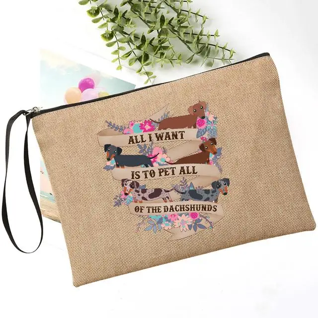 Dachshund Print Makeup Bag Travel Toiletry Organizer - Image 15