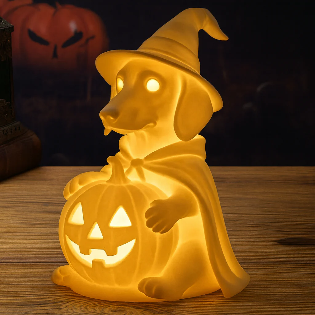 GlowPup Dachshund Pumpkin LED Night Light – Halloween Dog Lamp Décor - Image 2