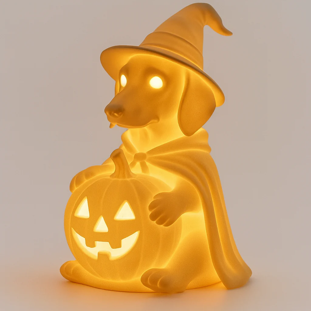 GlowPup Dachshund Pumpkin LED Night Light – Halloween Dog Lamp Décor - Image 3