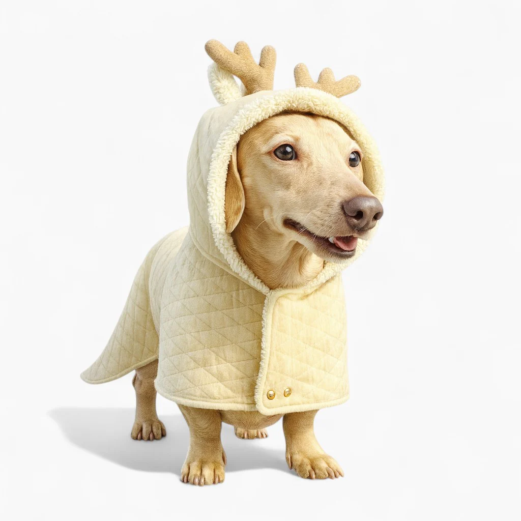 DoxiRuff Dachshund Reindeer Coat – Warm Winter Dog Costume Jacket