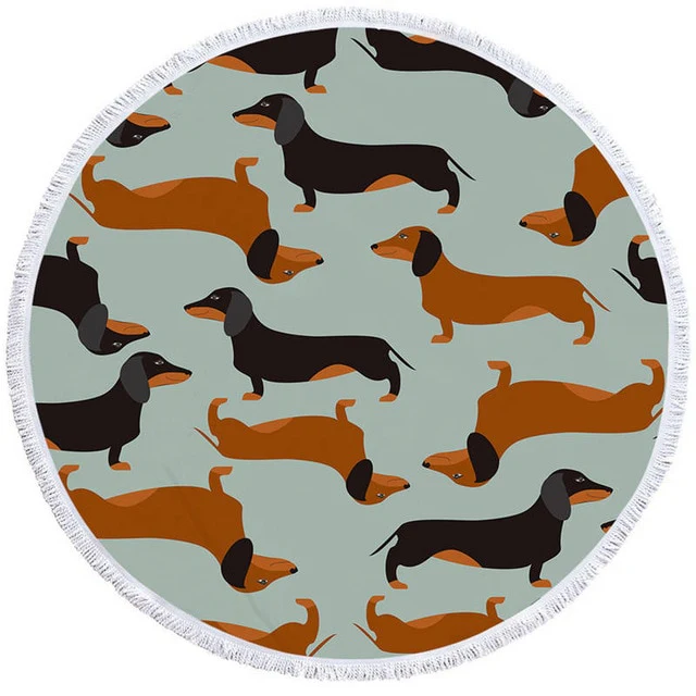 Dachshund Round Beach Towel - Image 13