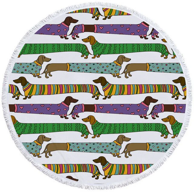Dachshund Round Beach Towel - Image 8