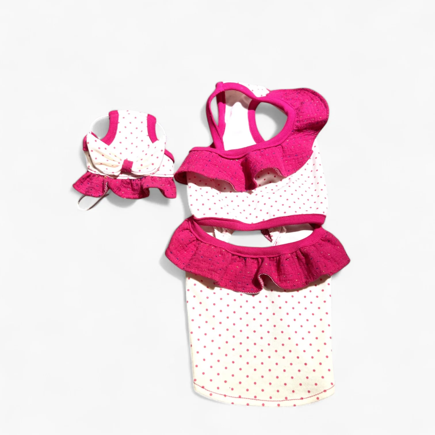 GlamPup Dachshund Ruffle Dress Set – Cute Frilly Outfit with Matching Bonnet - Image 5