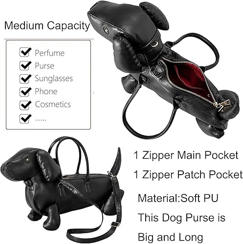 Dachshund Shaped Crossbody Bag for Women – PU Leather Handbag - Image 12